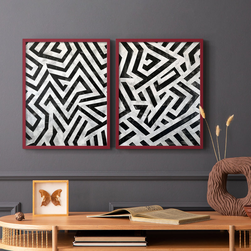 ABSTRACT Series XLIX - Impression encadrée de qualité supérieure - prête à être accrochée - aucun clou requis - aucun clou requis