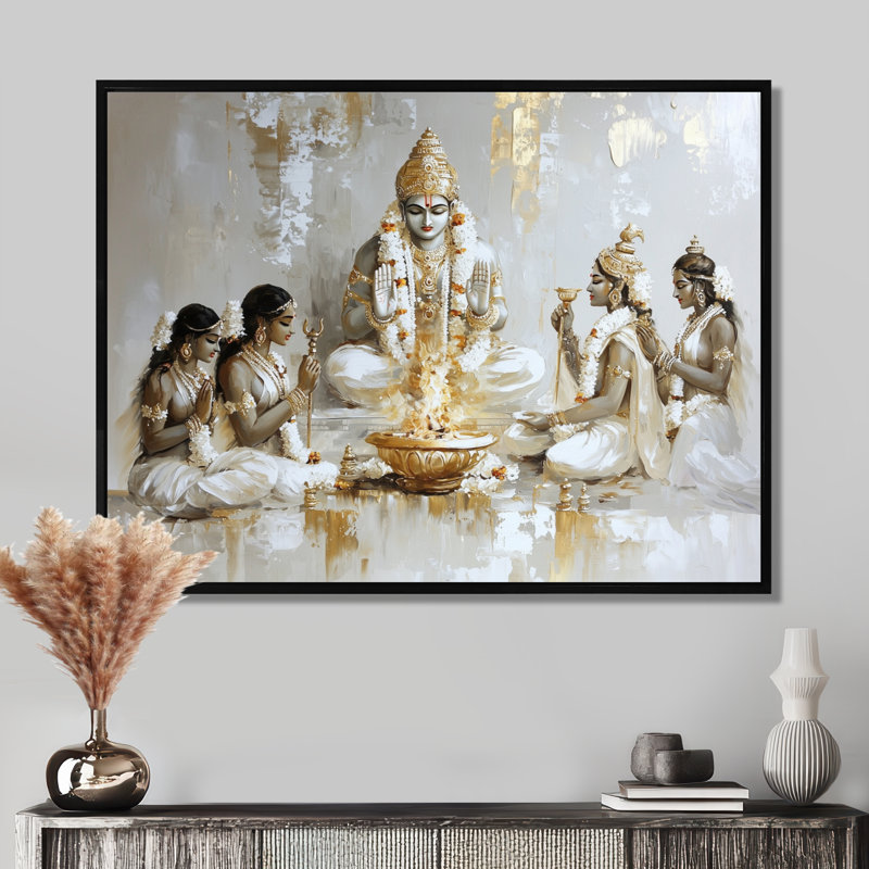 Décoration murale Vishnu The Preserver Hinduism III - Hindouisme, H 12 po x l 20 po, Noir