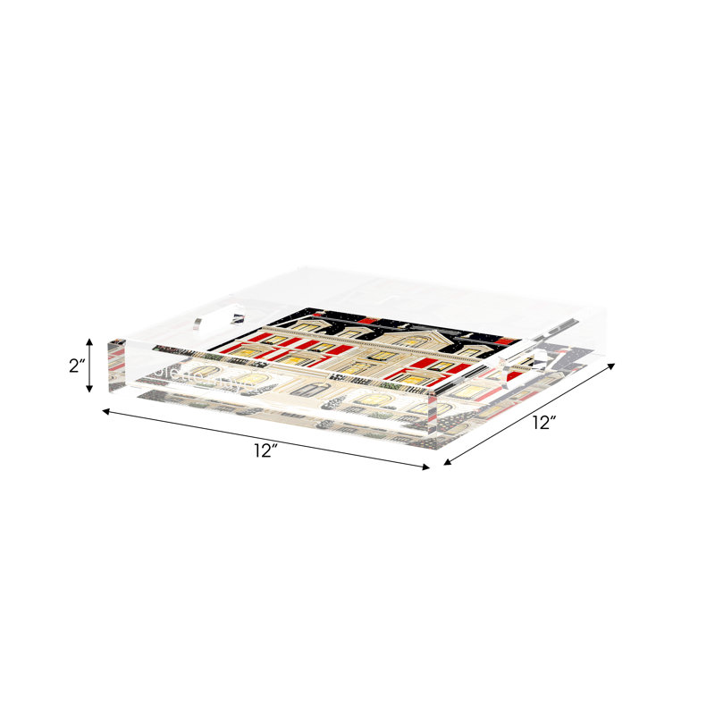 Christmas On Fifth Avenue Acrylic Square Decorative Tray