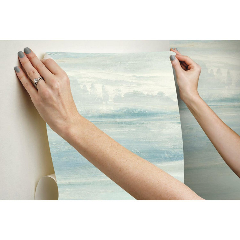 Abstract Peel & Stick Wallpaper Roll, Blue