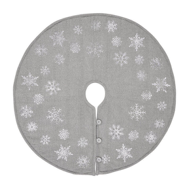 Jupe d'arbre en coton Yuletide, L 36 po, Gris colombe