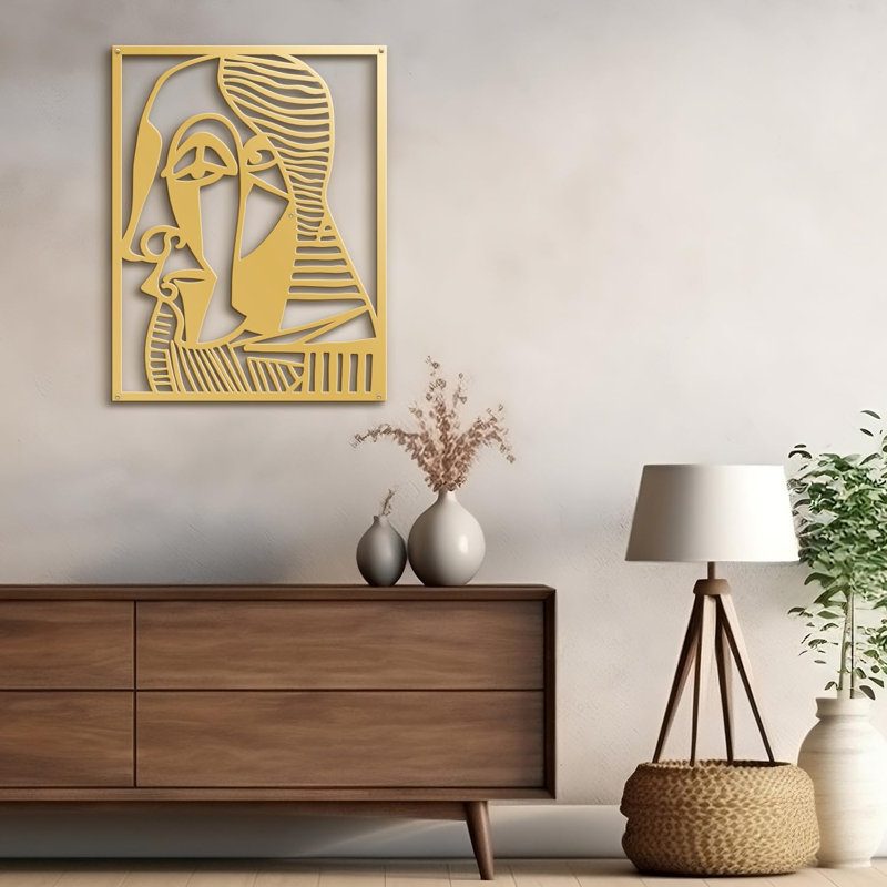 Décoration murale en métal, H 30 po x l 20 po x P 0,05 po, Or