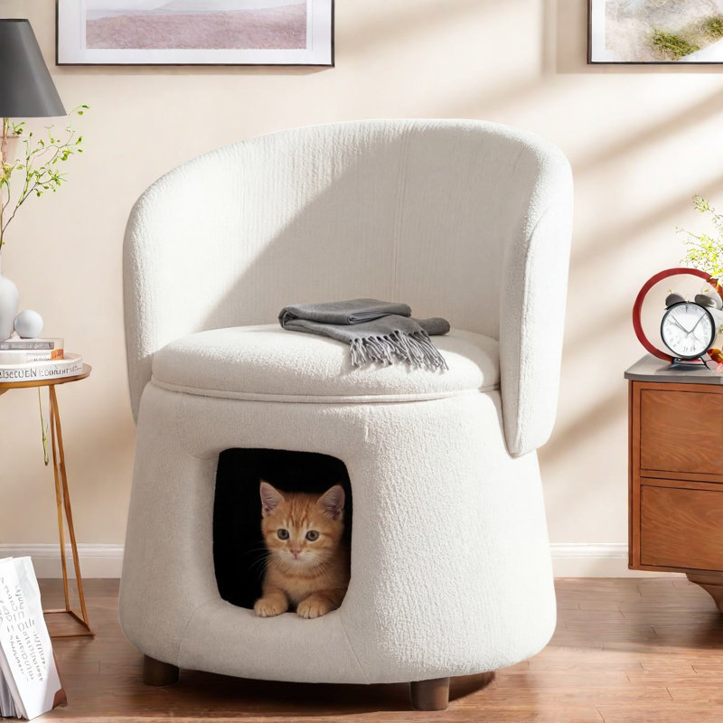 Chaises d'appoint multifonctionnelles avec rangement, siège de maison moderne en bois beige