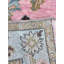 Tapis oriental en laine noué à la main rose et bleu Oushak - 4 pi x 6 pi