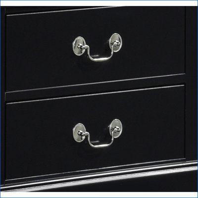Traditional Louis Philippe 2-Drawer Stained Gray Nightstand
