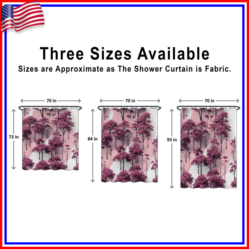Rideaux de douche Pink Forest Landscape, 70 po L x 84 po H