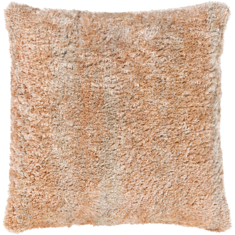 Flokati Ombre Throw Pillow, Polyester/Polyfill, 27" x 27", Gray