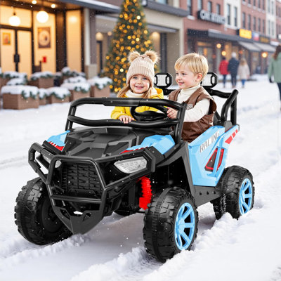 24 Volt Ride On Toys, 2-Seater Ride On Cars With Remote Control, 2X200W Utv With Bluetooth, Mp3, Seat Belts, Volume Adjustment, Suspension