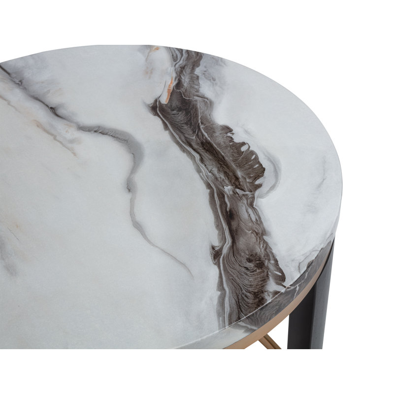 Table de bout ronde Islandaise ivoire 24 po