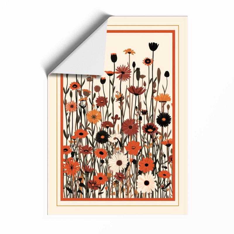 Wildflower Meadow in Bloom Botanical - Framed Print, Unframed, A4 - 29.7 x 21.0 cm