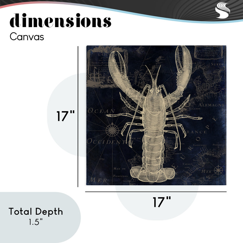 Contour sur carte Lobster, conception de Sasha, 17" H x 17" W