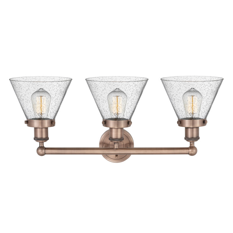 Éclairage pour meuble-lavabo à intensité variable 3 lumières Aritzy, Bullé, Cuivre antique