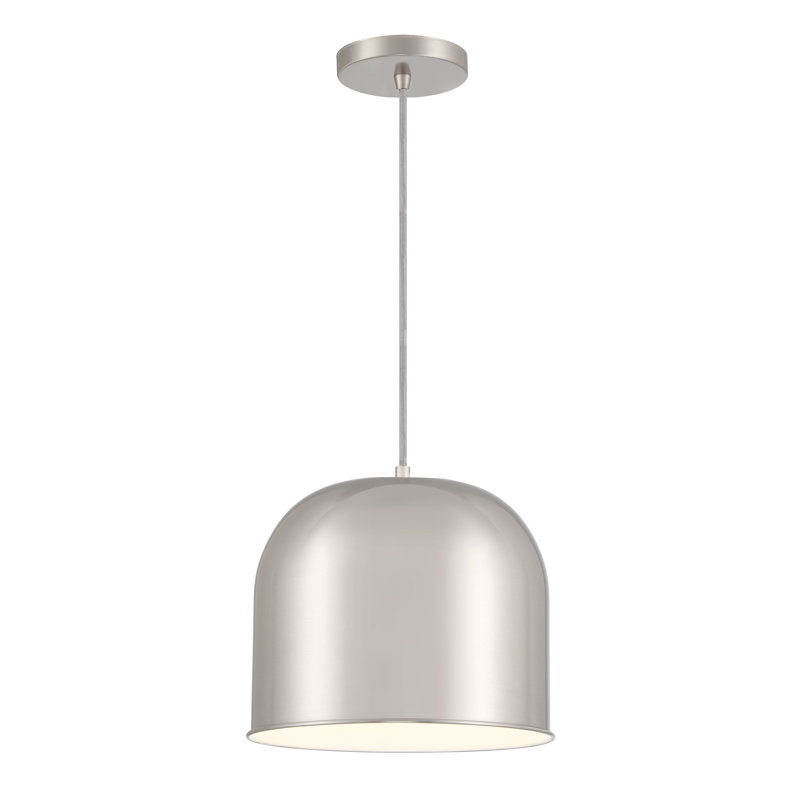 1 - Light Single Pendant, Silver, Brushed Nickel