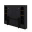 Grand lit plateforme escamotable avec tablette, armoires latérales, tiroirs et DEL-774303651