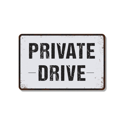 Private Drive No Turn Around 18 Inch x 24 Inch Novelty Aluminum Sign