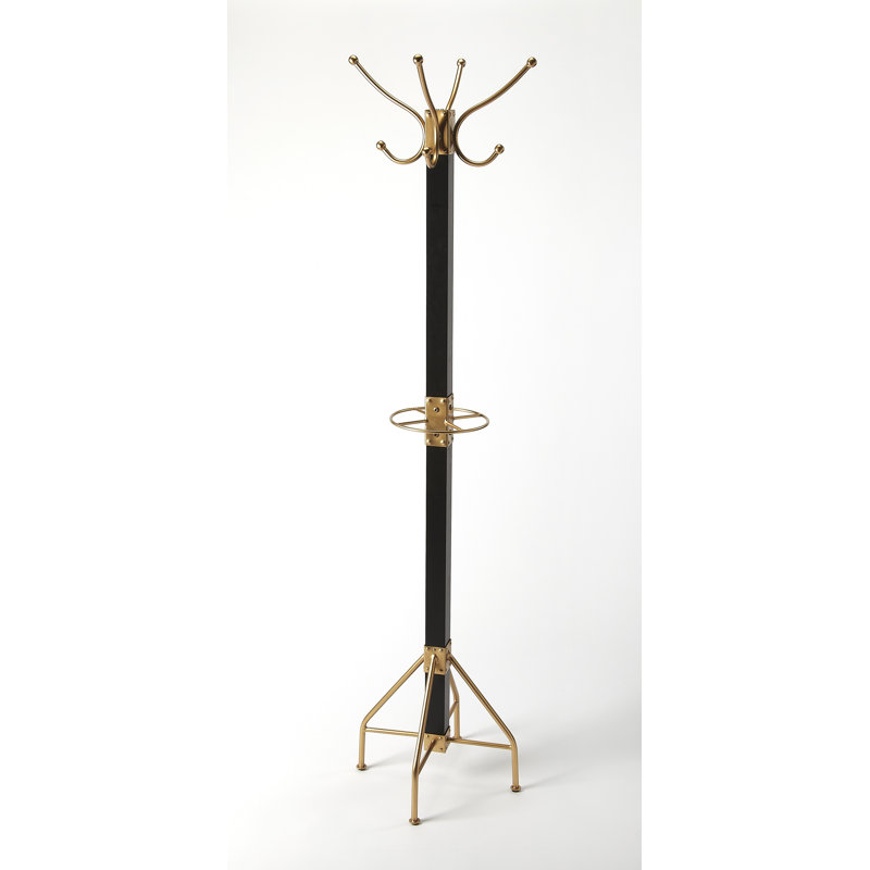 Logan Square & Coat Rack/Tree, Black/Gold