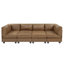 Canapé modulaire en similicuir de 120 po avec repose-pieds Barnwell-2046043662-2057177416