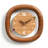 Brown Solid Wood Rounded Square Decorative Wall Clock-1441209426
