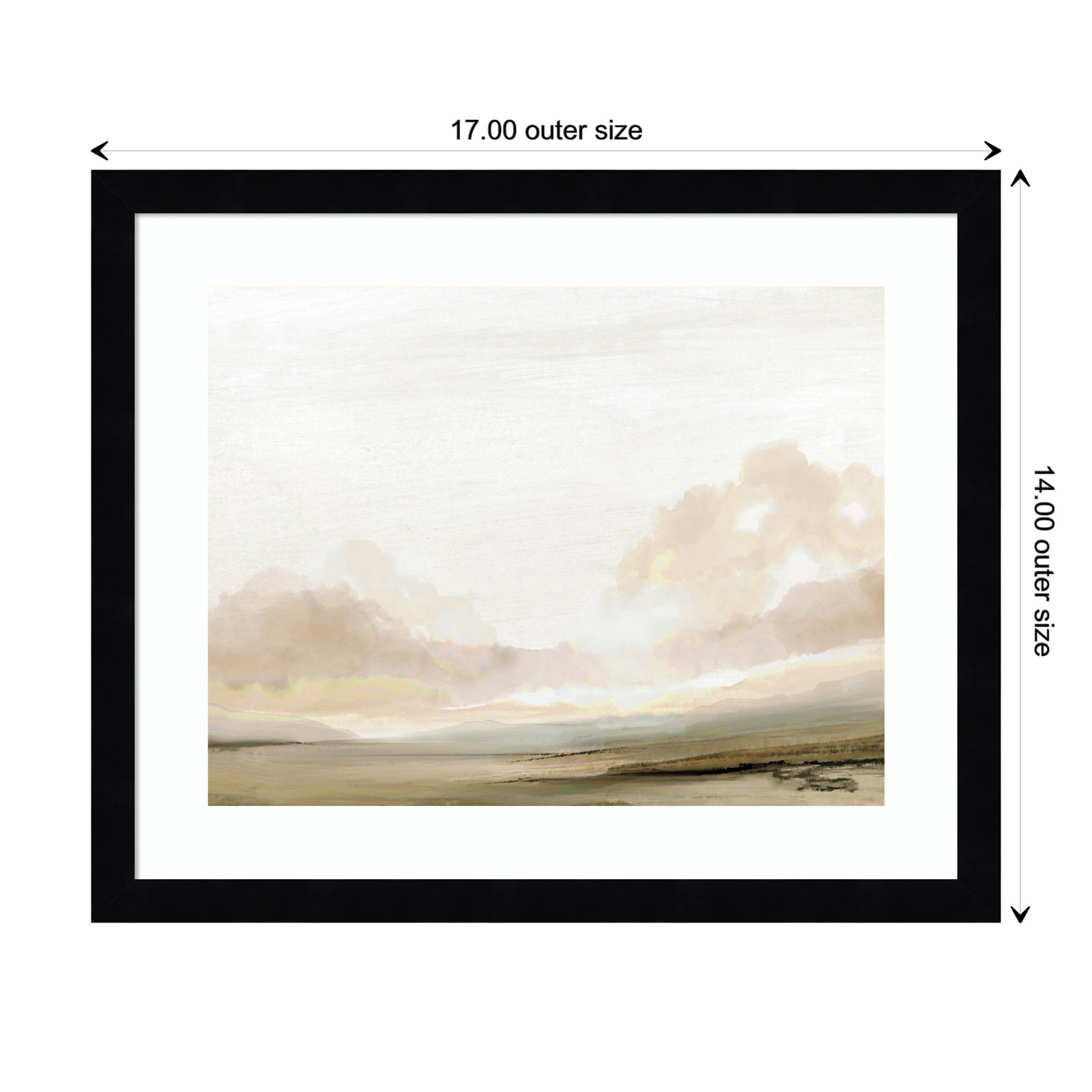 Southern Landscape Print by Dan Hobday, Black, 14" H x 17" W x 1" D