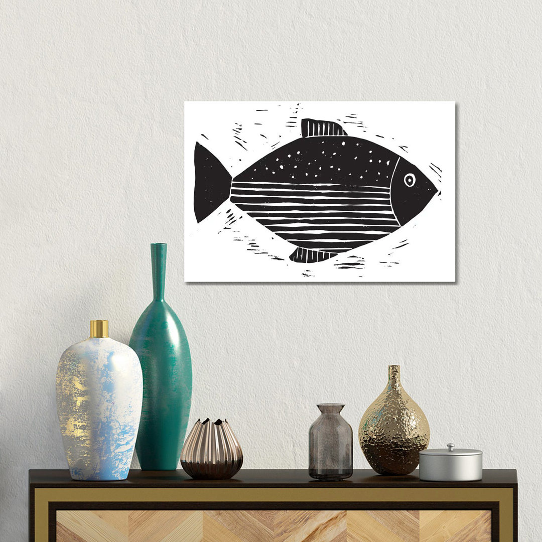 Fish With Lines And Dots von Statement Goods - No Frame Gallery-Wrapped Canvas Giclée on Canvas