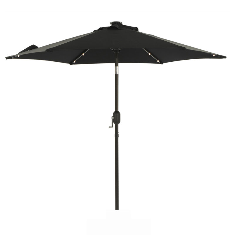Parasol de marché lumineux 7,5 pi Atanase, Noir, H 84 po x l 86,6 po x P 86,6 po