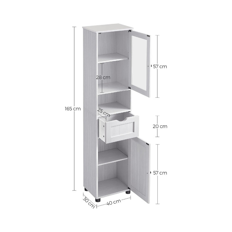 Glass Freestanding Linen Cabinet