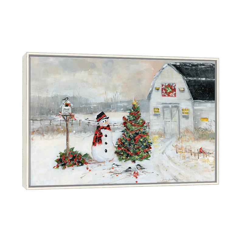 Christmas Country - reproduction d'art murale - toile encadrée, Blanc patiné, H 40 po x l 60 po