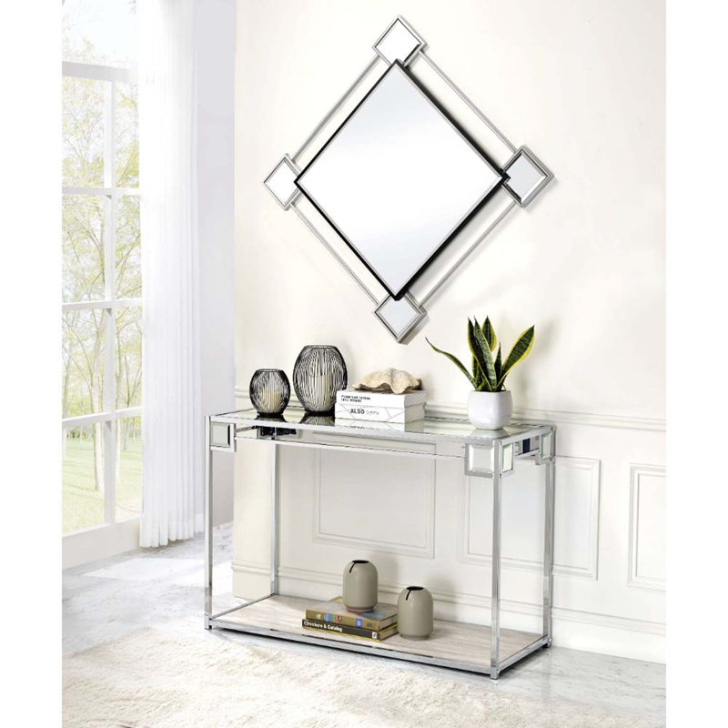 Asbury Accent 45"x45" Mirror, Mirrored & Chrome Finish