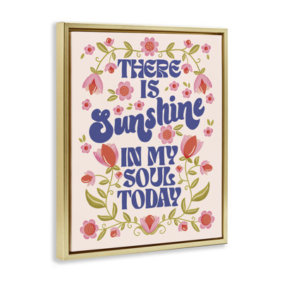 Art mural rétro sur toile flottante, "Sunshine in my soul", design par Muffin Grayson