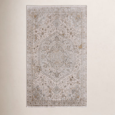 Ivory Traditional Medallion Oriental Rug