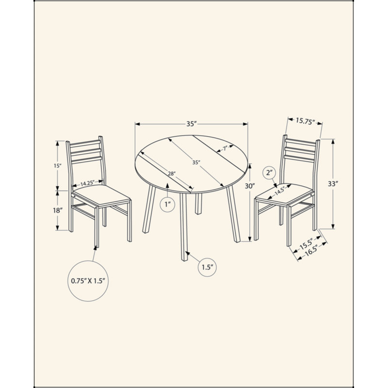 Ensemble de table de salle à manger, ensemble de 3 pièces, petit, abattant 35 po, cuisine, métal noir, stratifié gris, contemporain, moderne