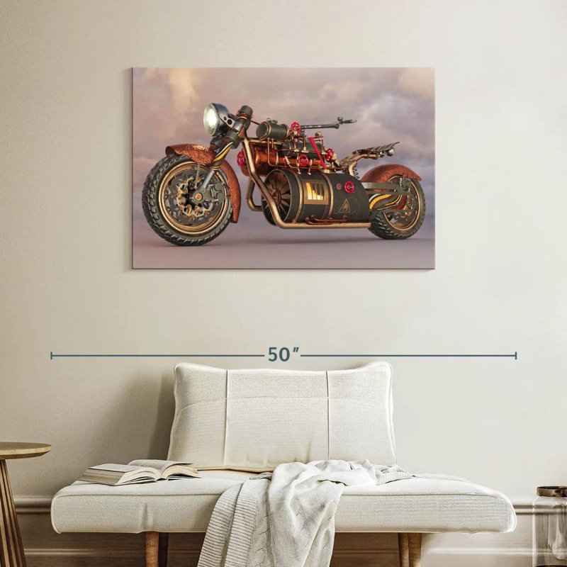 Mehar Steampunk Motorcycle, 26" H x 39" W