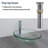 16" L x 16" W Glass Bathroom Vessel Sink Round Tempered Glass Art Basin Above Counter Bathroom Sink