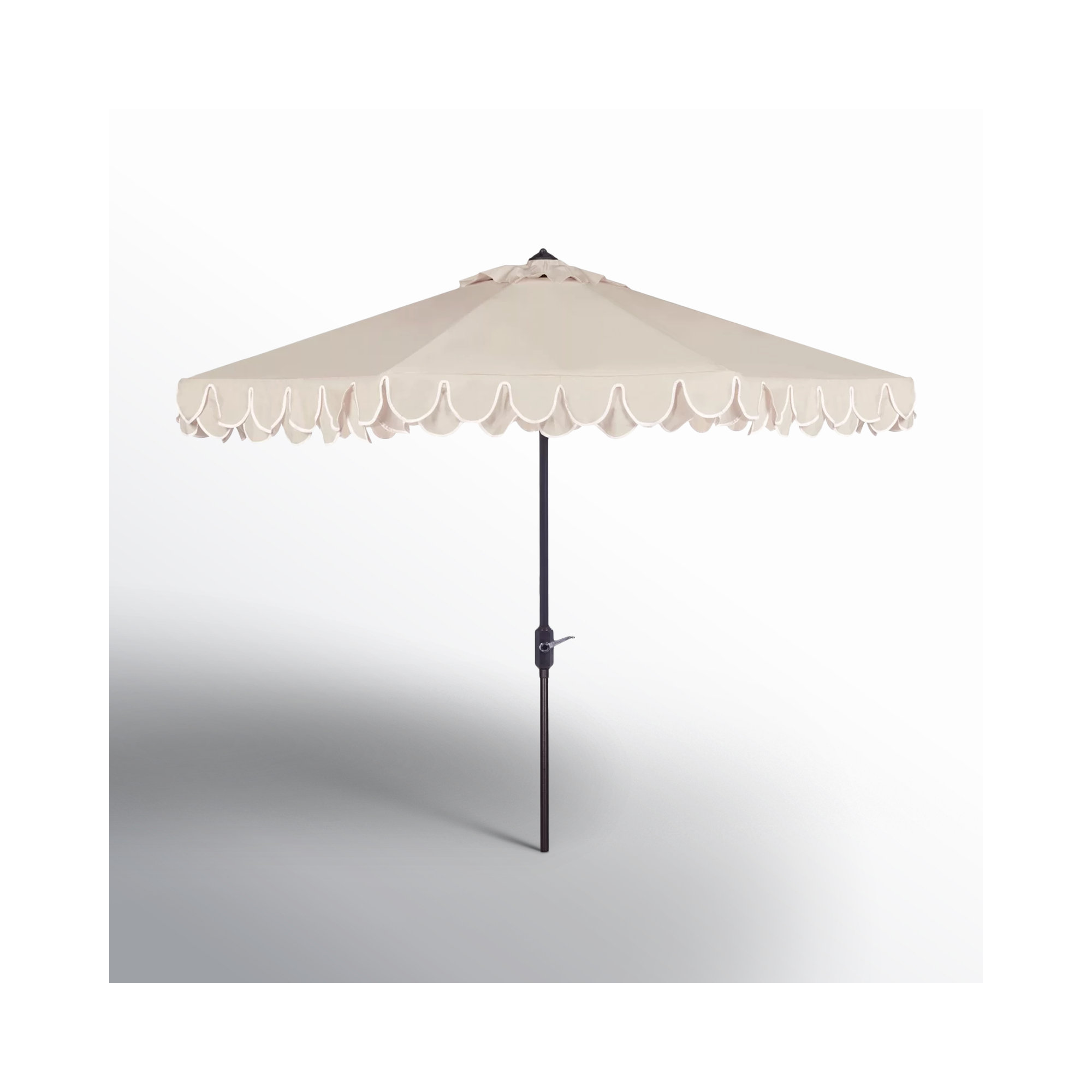 Iago Outdoor Umbrella, Brown, Beige/White