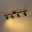 4-Light Linear Semi Flush Mount Track Lighting in Walnut Wood Finish 