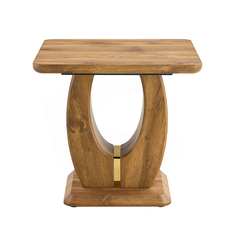 Wood Texture Sticker-Patterned MDF Square Coffee Table.