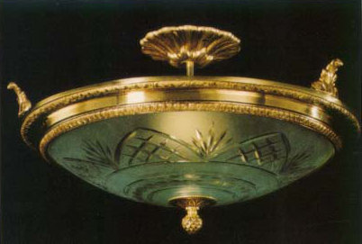 Delagarza Glass Semi Flush Mount, French Gold