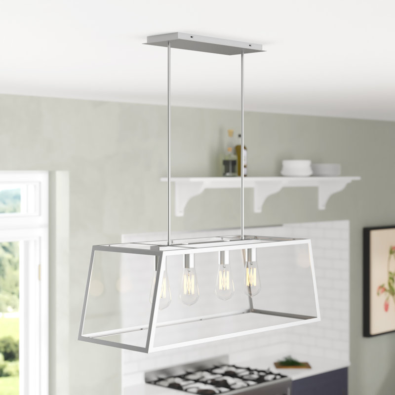 Asaru 4 - Light Kitchen Island Pendant, Satin Nickel