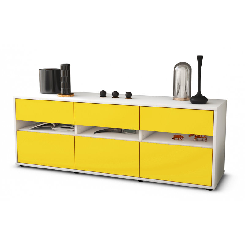 Yamashita TV Stand, Gelb/Matt Weiß