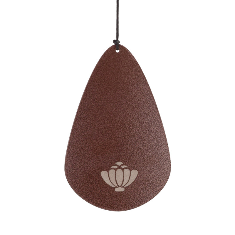 Amayah 28" Classic Steel Outdoor Hanging Wind Bell with Decorative Accents and Integrated Hanging Hook - Burgundy, Burgundy