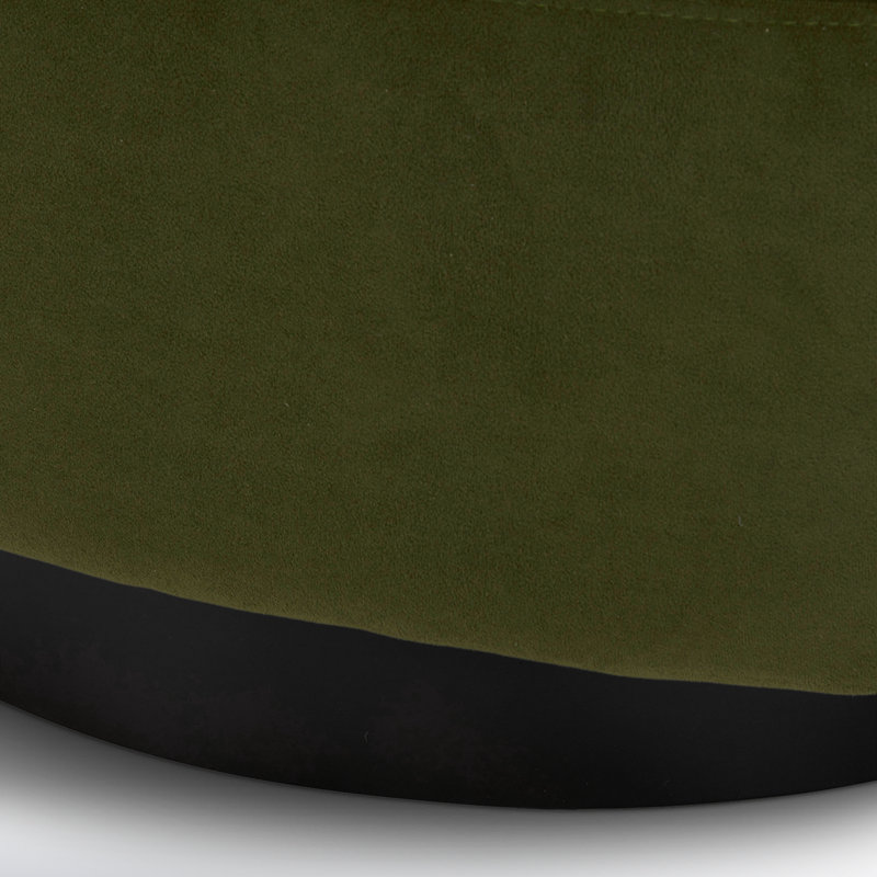 Fauteuil demi-tonneau pivotant rembourré Marcy, Velours performance Bella vert forêt / noir