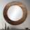 Miroir rond brun avec spirale abstraite I - décoration murale