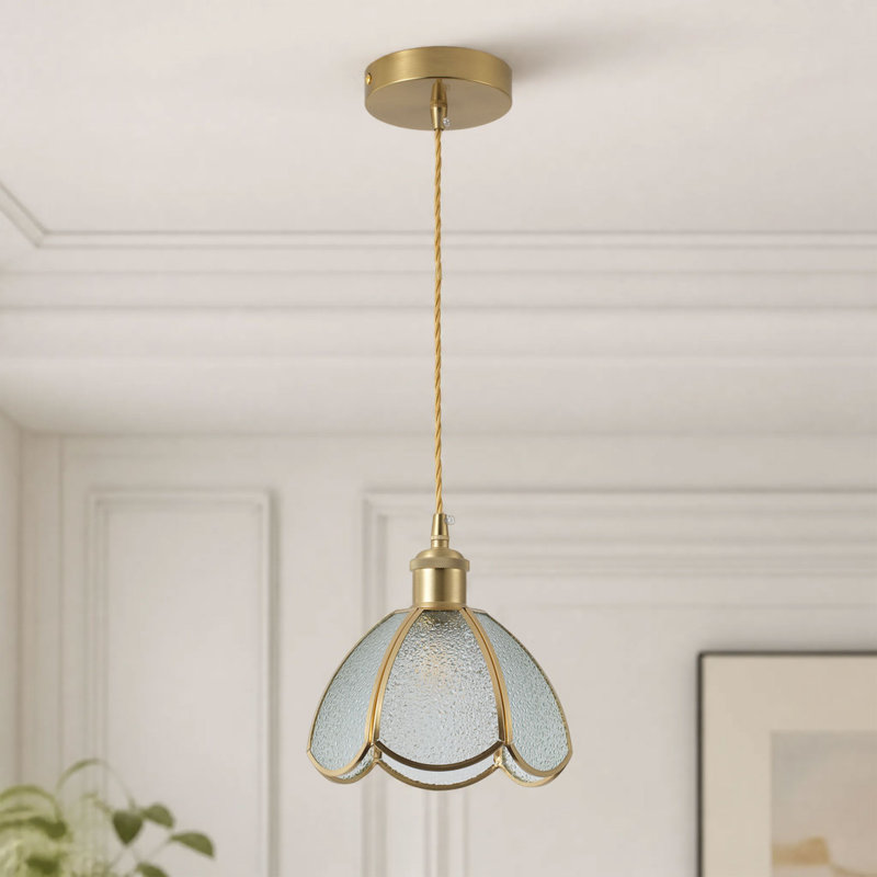 1-Copper transparent glass dimmable pendant light