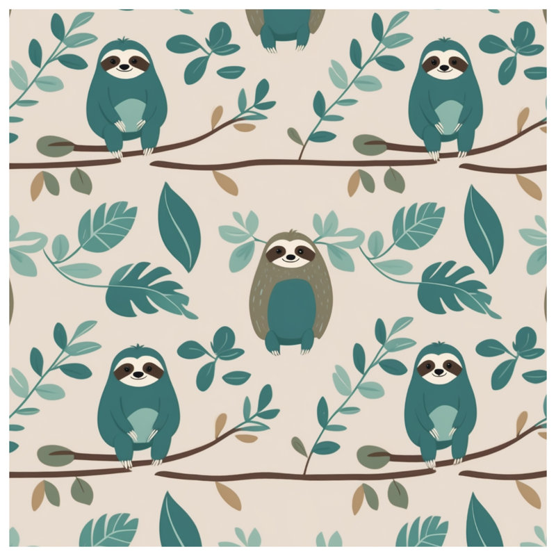 Toile paresseuse à motif de feuilles paresseuses en plusieurs tailles, 16 po x 20 po