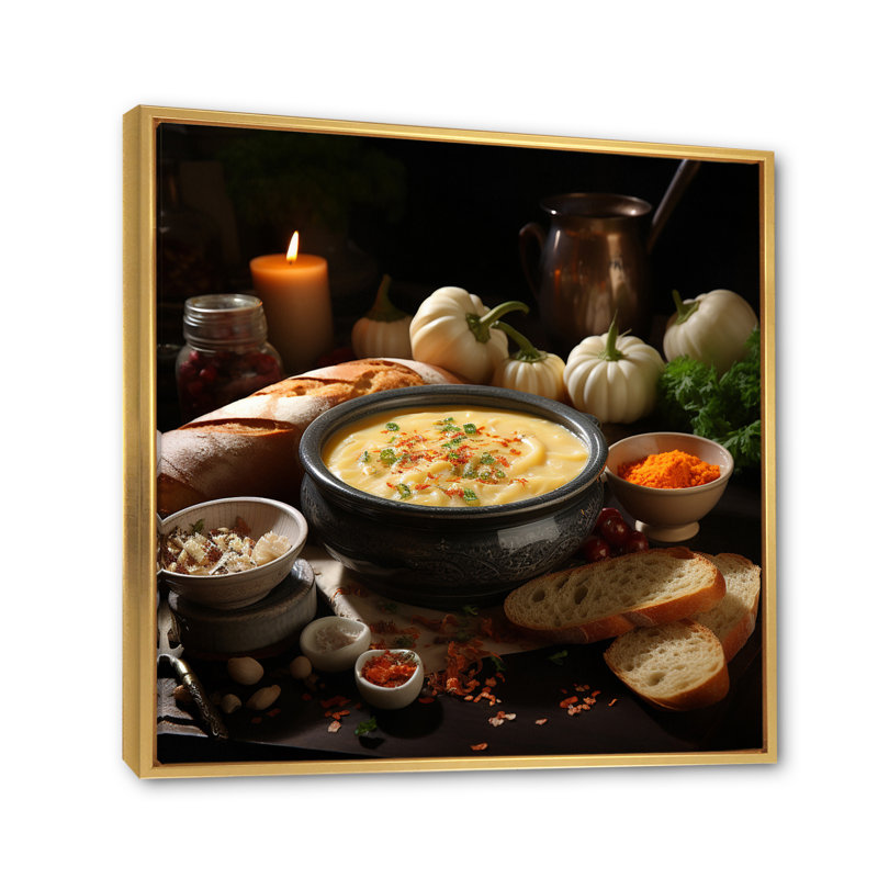 Hearty Soup II sur impression sur toile, H 36 po x l 36 po x P 1,5 po, Cadre flottant doré