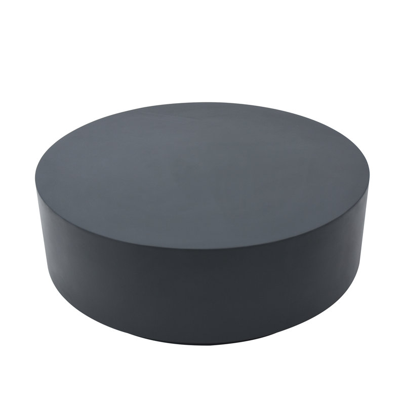 ROME Round Concrete Coffee Table 101.6 x 101.6 x 36 cm, Black
