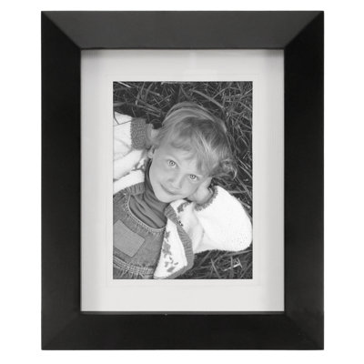 Toombs Black Wood Matte Picture Frame with Mat