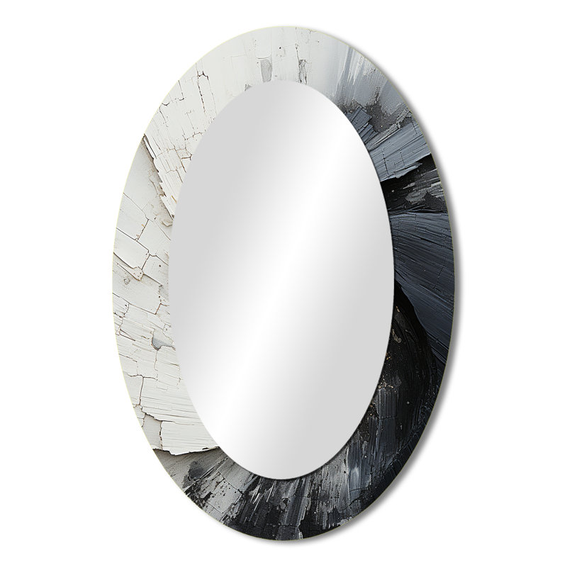 Contrasting Harmony III - Modern Oval Wall Mirror, 36" x 24"