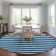 Washable Striped Indoor / Outdoor Rug