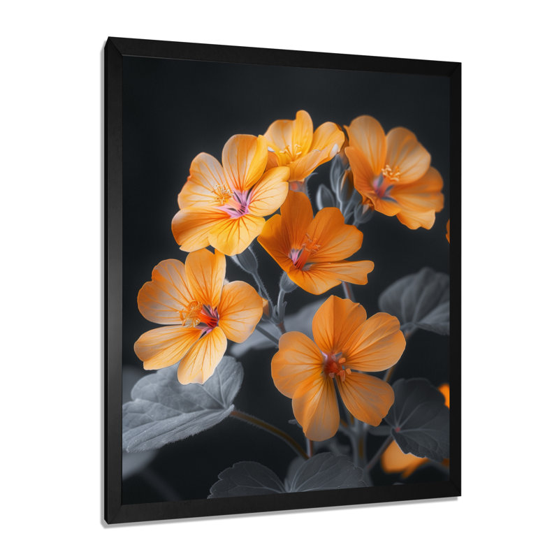 Salon d'art mural Gerardi - Geraniums, H 12 po x l 20 po, Cadre pour photo simple noir, bois massif
